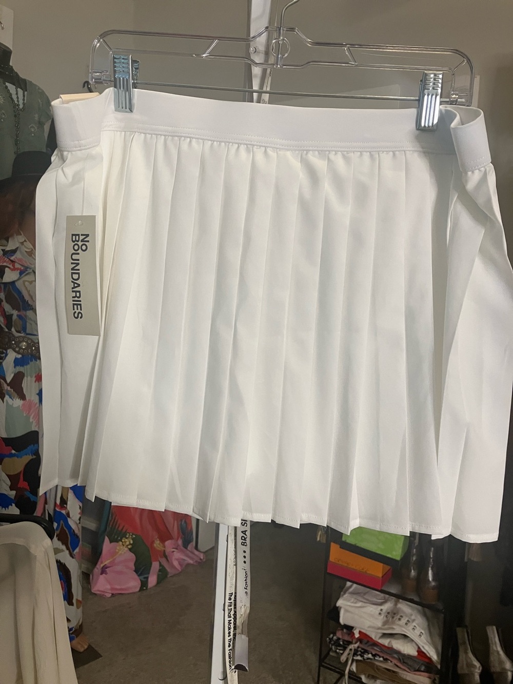 No Boundaries White Pleated Tennis Skort